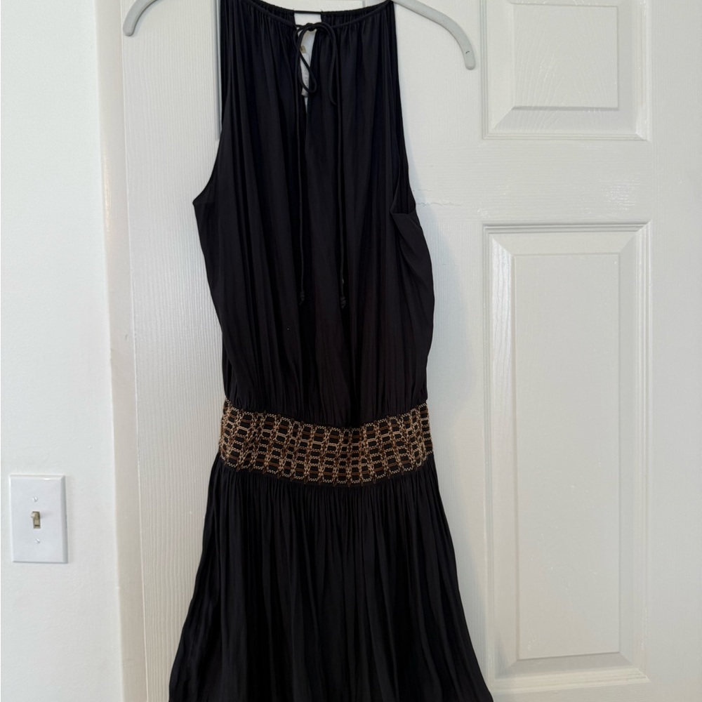 Ramy Brook Black and Gold Backless Dress